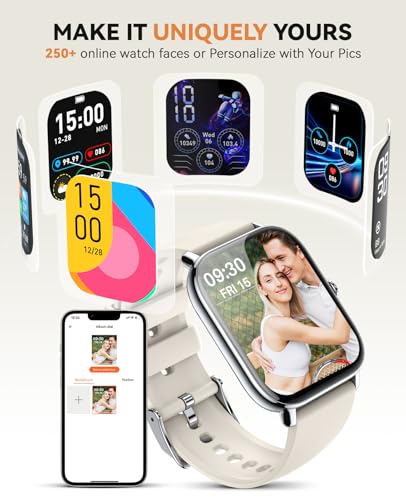 Image of Smart Watch for Women Men- Answer /Make Call, 2025 IP68 Waterproof Fitness Step Sleep Tracker Watch with Monitor Activity Counter Smartwatch for Andriod iPhone iOS Samsung Compatible