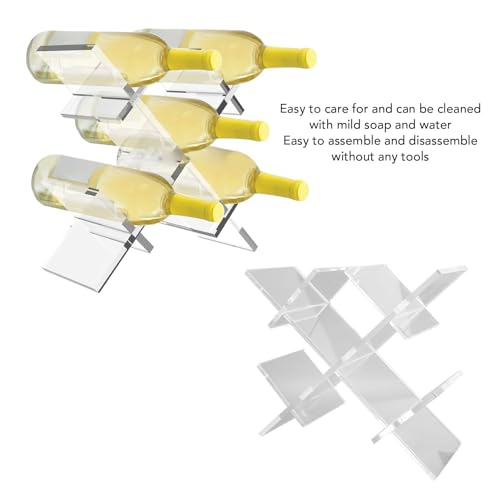 Soporte para botellas de vino de acrílico transparente para 5 botellas miniatura 4