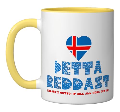 Taza de cerámica 11 oz color amarillo y blanco miniatura 1