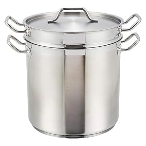 Winware Stainless 8 Quart Double Boiler with Cover
