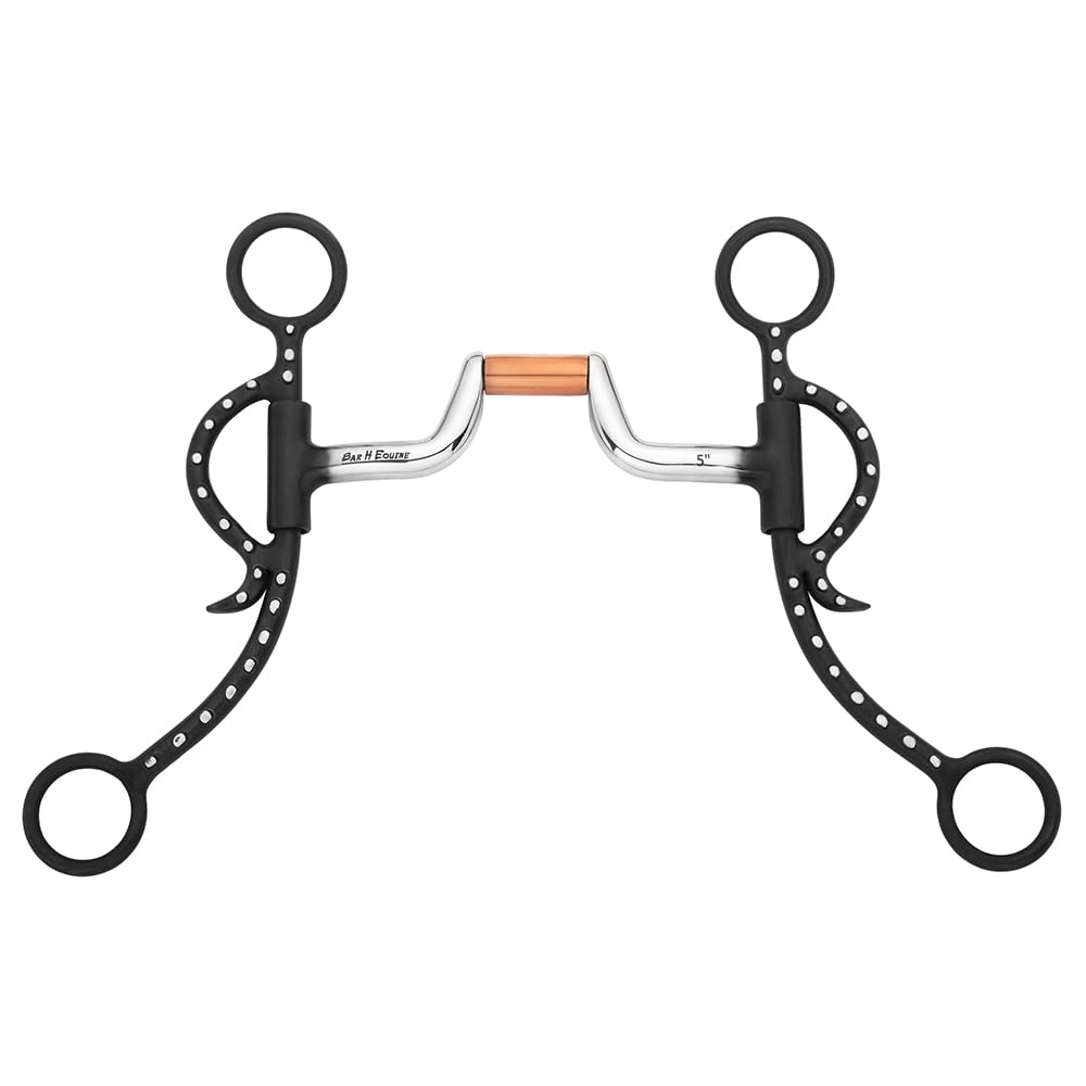 Broca de vástago argentino con anillo snaffle y puerto de cobre con bisagras