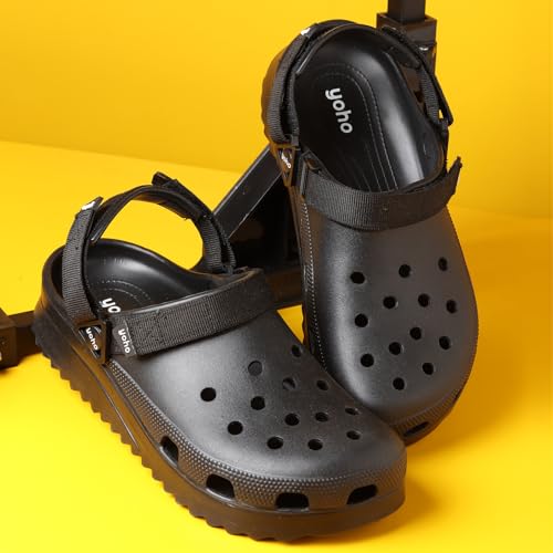 Image of YOHO Hacker Clogs for Men | Waterproof Monsoon Footwear & Rainy Shoes | Adjustable Strap Cushioned Sandals