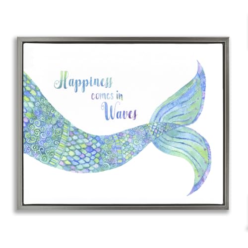 Mermaid Tail Happiness Waves, 16 x 20 Inch Canvas in Floater Frame