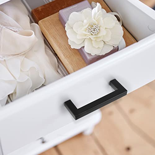 Probrico (20 Pack Matte Black Cabinet Pulls Square Cabinet Hardware 3-3/4 Inch(96mm) Hole Center Drawer Pulls Stainless Steel Modern Kitchen Handles by Probrico - Image 2