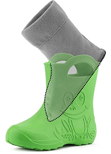 Foto von Ladeheid Kinder Wärmende Stiefelsocken für Gummistiefel LA-CA-01 LA-CA-03 LA-CA-04 (Grau, 34/35)