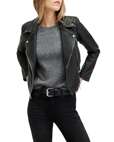 Women's Cargo Leather Biker Jacket4