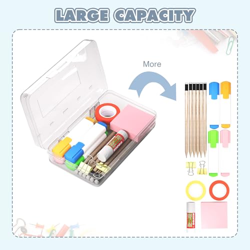 Image of 24pcs Pencil Cases Boxes Clear Pencil Case Organizer Plastic Pencil Case Marker Storage Organizer Clear Pencil Box Large Capacity Pencil Case Bulk