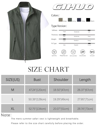 Image of Gihuo Mens Vest Casual Lightweight Vests Summer Sleeveless Jackets for Travel Hiking Fishing