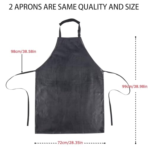 Homsolver Waterproof Rubber Vinyl Apron for Unisex Adult, Adjustable, Lightweight, Chemical Resistant Extra Long Work Apron