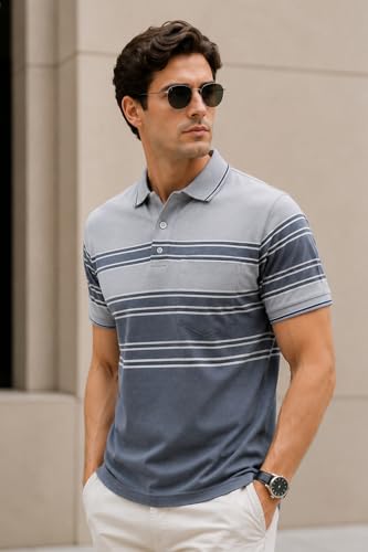 Image of GODFREY Polo T Shirt for Man with Pocket - Half T Shirt for Men Cotton