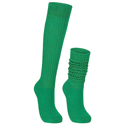 Zando Slouch Socks for Women - 80s 90s Knee High Scrunch Socks Soft Long Stacked Boot Sock Warm Winter Sock Daily Wear