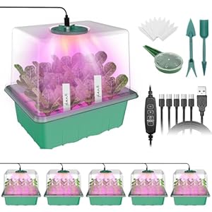 MQHUAYU Anzuchtkasten mit LED-Licht 60 Zellen