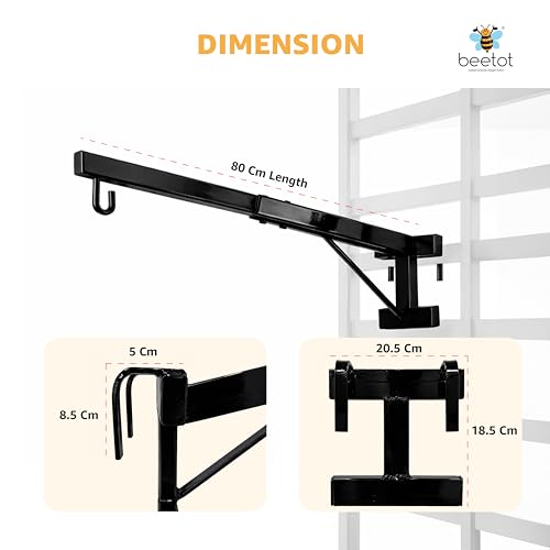Image of Baby Window Cradle Hanger | Portable Type Metal Rod | Weight Support Up to 20Kg | Black,80cm