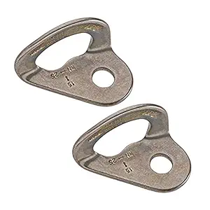 Edelrid Draco Hanger, Stainless Steel Bolt with Rounded Edges and Large Opening for Two carabiners, Material: AISI 316L,(Silver, EN 959) (Pack of 2)