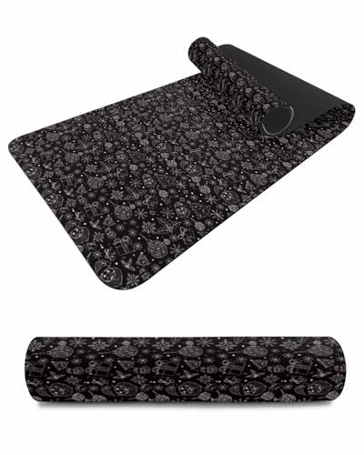 Debedcor Heat Proof Table Pads Waterproof Decorative, Black Merry Christmas Non-Slip Table Countertop Protector, Winter Santa Gift Ball Snowflake Insulation Mat for Kitchen Room, 40 x 12 Inches