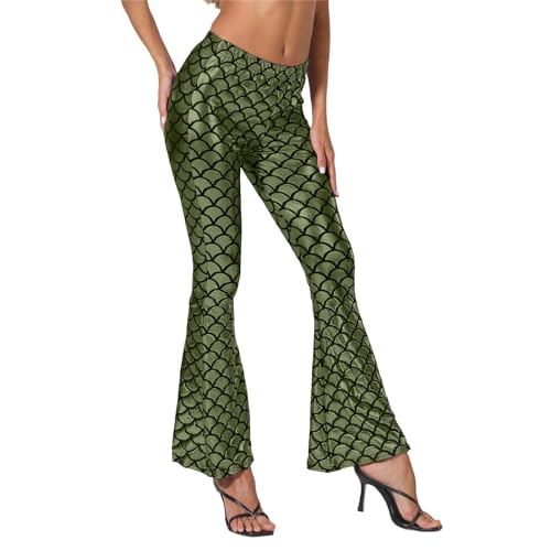 Pantalon évasé à paillettes coupe slim extensible pour un look quotidien