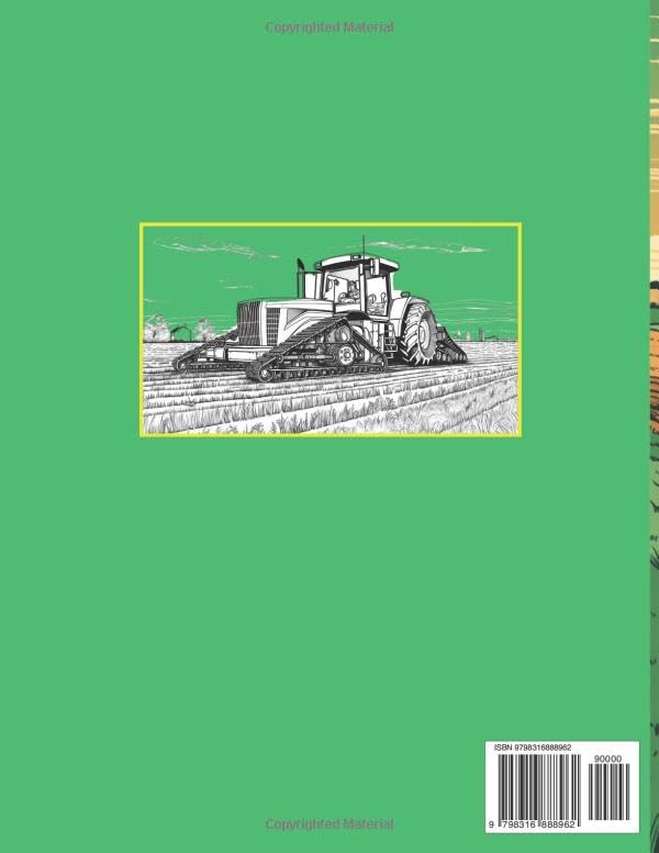 Big farm machines coloring book: A Cool Coloring Book of Tractors, Harvesters, and Heavy-Duty Agricultural Equipment (Classic American Automotive Coloring Series) - Image 2