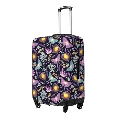 Lavender Flowers Butterfly Luggage Cover Protector Anti-Scratch Washable Fits 18-32 Inch Luggage-Medium2