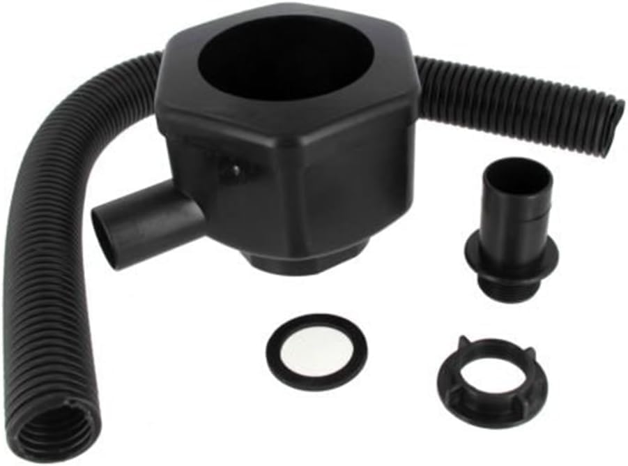 Bowers Bargains Water Butt Rainwater Diverter Filler Kit, Black, Plastic, for 65mm Square and 68mm Round Downpipes, 500mm Hose