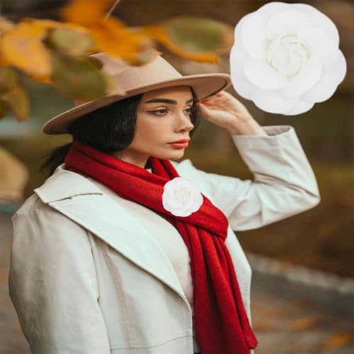 Image of Camellia Hair Clip and Brooch Pin for Women Dainty Flower Broochs Lapel Pins Designer Inspired Camellia Peony Rose Brooches Flower DIY Clothing Shoes Hats Accessories Wedding Party Dance Banquet Dress Suit Ceremony Jewelry Accessories