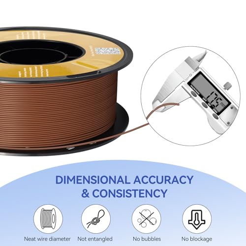 Image of Kingroon Matte PLA Filament 1.75mm 3D Printer Filament Matte Filament 10kg Dimensional Accuracy + /- 0.02 mm (10 Rolls Night Brown)