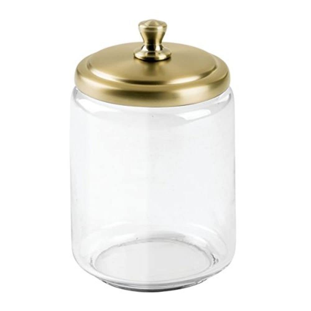 Buy iDesign York Bathroom Vanity Glass Apothecary Jar For Cotton Balls