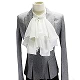 Yulakes Ladies Women European Vintage Palace Style Half Shirt Blouse Chiffon False Fake Collar with Exaggerate Ruffle Flounce Jabot Bow False Collar