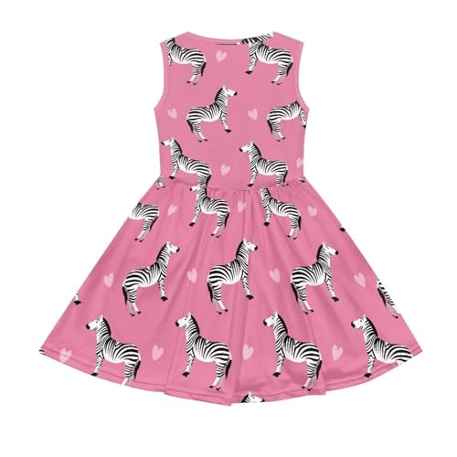 Sleeveless Cute Floral Dress for Girls Swing Loose Fit Sundress with Pockets Playwear2