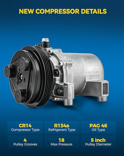 Image of PHILTOP 58883 NEW Air Conditioner AC Compressor with Clutch for Subaru Impreza 2002 2003,Impreza 2004-2007 2.5L /2.5T, Saab 9-2X 2005 2006