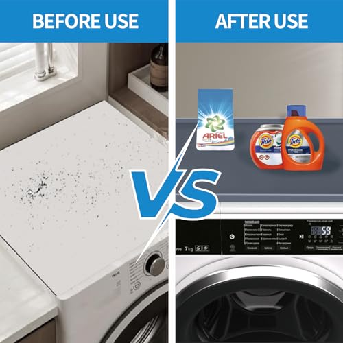 automoris 54" x 27.5" Washer Dryer Countertop Silicone, Non-slip Waterproof Silicone Washer and Dryer Covers for the Top, Non-slip Waterproof Laundry Room Organization - Image 3