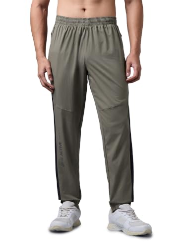Image of TECHNOSPORT Men's Colorblock Slim Fit Sports Joggers TECHNOLITE Lightweight Active Track Pants Quick Dry Stretch Gym Running Training Fitness Activewear
