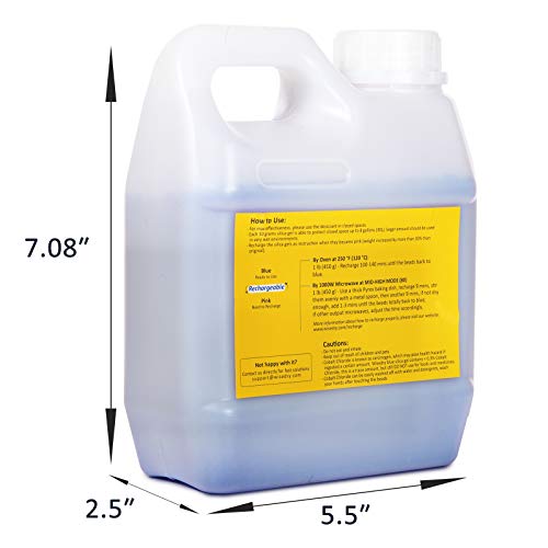 Perlas desecantes de gel de sílice wisedry reactivables (908 g) con indicación de color (azul a rosa), tamaño de 2-4 mm