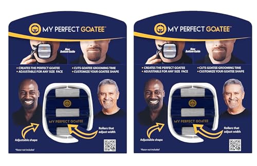 Goatee Shaper Template 2 Pack - Beard Shaping Tool & Guide for Men - Adjustable Goatee Trimming Stencil for Perfect Symmetrical Goatee - Value Pack | My Perfect Goatee