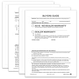 As-is No Lines Exterior Buyers Guide for Car Dealerships - 8.5' x 11' 1-Part...