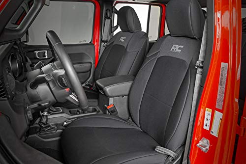 Rough Country Neoprene Seat Covers for Jeep Gladiator JT (2020-2025) w/Factory Cloth Seats & No Cup Holder - Waterproof, UV-Resistant, Foam-Padded Front & Rear Covers by Rough Country - Image 2