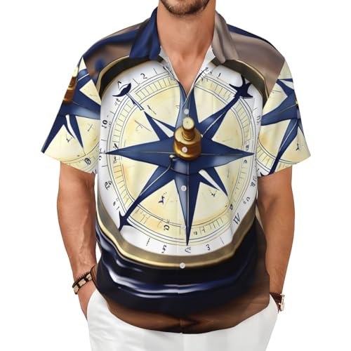 Sailing Instruments Men’s Black Short Sleeve Button-Down Shirt, 7XL
