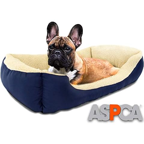 ASPCA Microtech Dog Bed, for Small to Medium Pets, Blue Cover