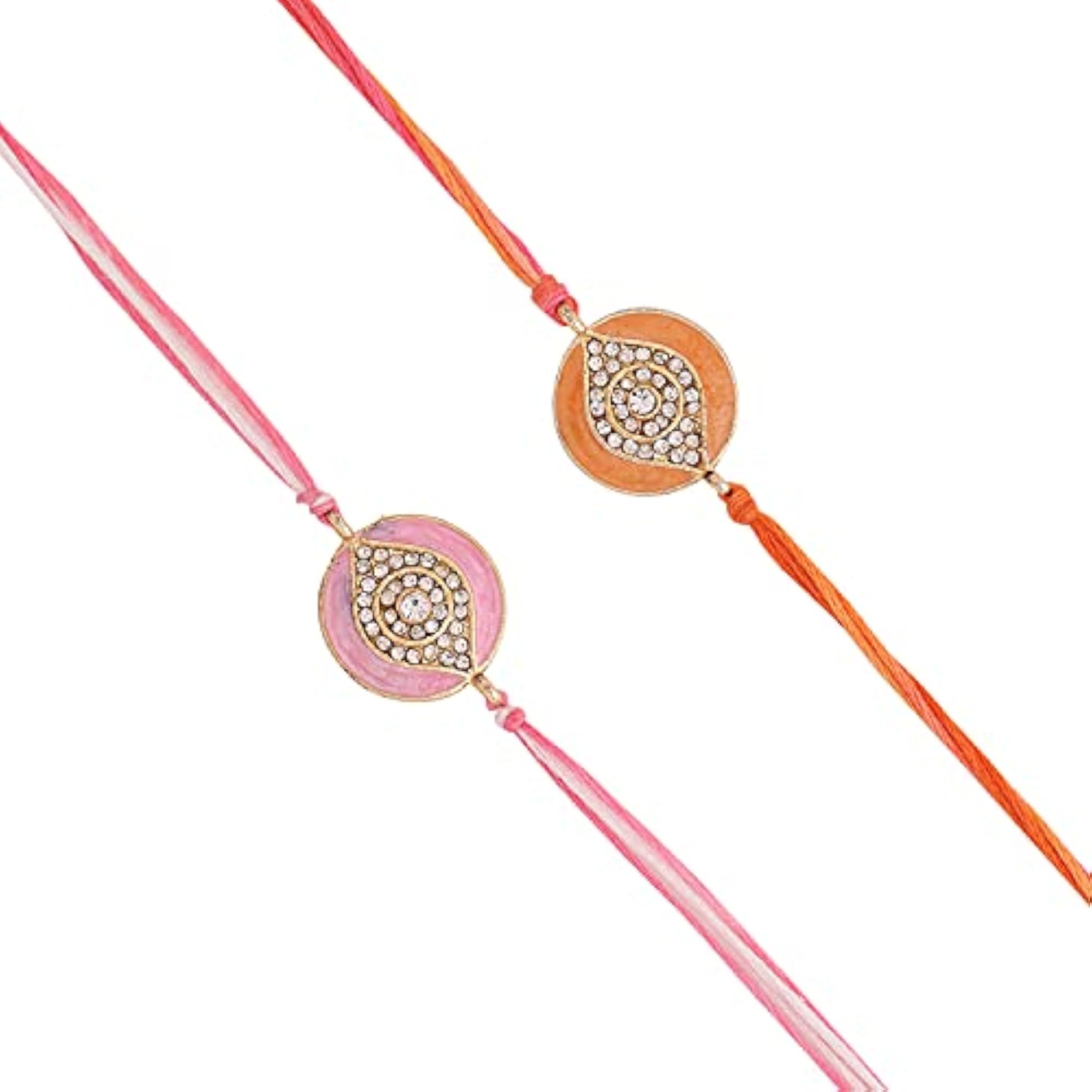 Enameled Rakhi Combo Set With Roli Chaawal Pack