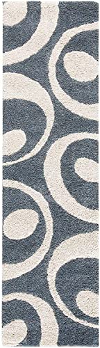 Image of Super Ultra Modern Soft Shaggy Handcrafted Anti-Skid Silk Touch Carpet, Size 2x6 Feet, Color Slate Grey
