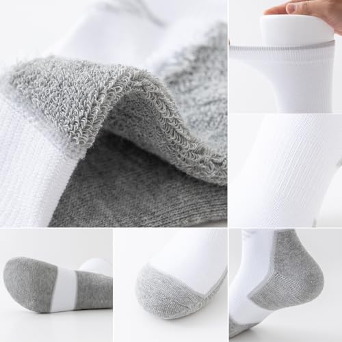 JOYNÉE 5/10 Pairs Mens Lightweight Athletic Crew Socks Cushioned Breathable Long Socks for Sports Running4