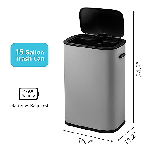 Basura automática con sensor de movimiento 55 L rectangular gris miniatura 2