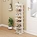 Tangkula 8-Tier Vertical Shoe Rack, Space-Saving Corner Shoe Organizer for 7 Pairs, Narrow Shoe Storage for Entryway, Front Door, or Closet