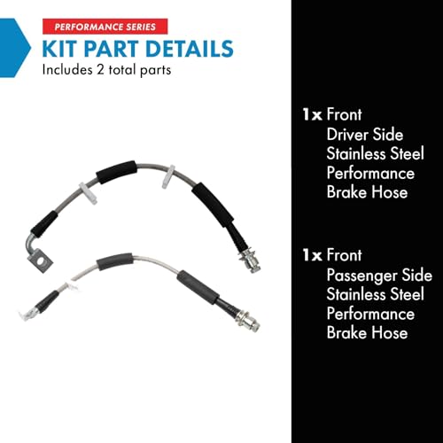 Image of TRQ Front Brake Hose Set Compatible with 2007-2011 Dodge Nitro 2008-2012 Jeep Liberty