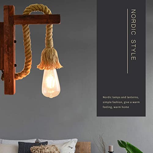Lámpara de pared industrial de madera para crear un ambiente acogedor en el dormitorio 2