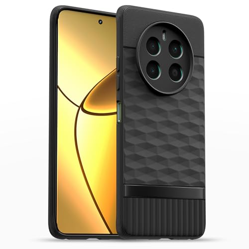 Image of Pikkme Back Cover for Realme 12 Plus 5G / P1 5G / Narzo 70 5G / 70 Pro 5G Camera Protection 3D Hexa Cube Design Silicone Protective Bumper Case (Black)