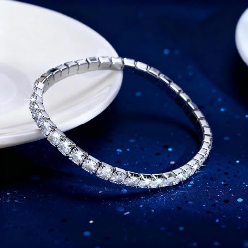 Bracelet en cristal blanc éclatant et chic pour un mariage d'exception - 5