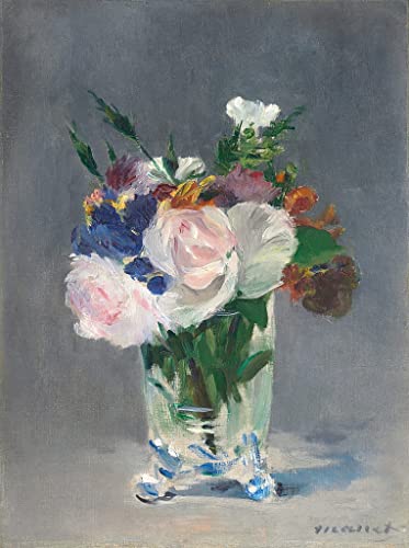 Fleurs dans un vase depar Edouard Manet portrait d'art affiche toile de décoration murale 60x90