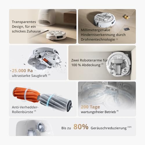 Image of DJI ROMO A Robot Vacuum Cleaner with 18000Pa Suction, LiDAR Smart Navigation, Self-Emptying Dock, Intelligent Mop System, Obstacle Avoidance, App & Voice Control, Long Battery Life