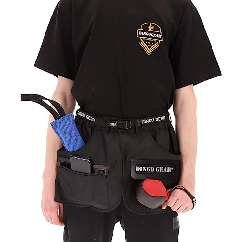 Dingo Gear Trainingsgürtel L 80-105 cm Arbeitskirt Schutzbekleidung Agility Trainer Helfer Ipo Sporthund Schwarz S02567