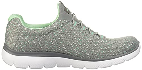 Skechers Skechers Women's Slip On, Grey (Gray Knit/Turquoise Trim Gymn), US-0 / Asia Size s